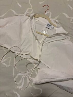 Princess Polly White Cropped Tie Button Up